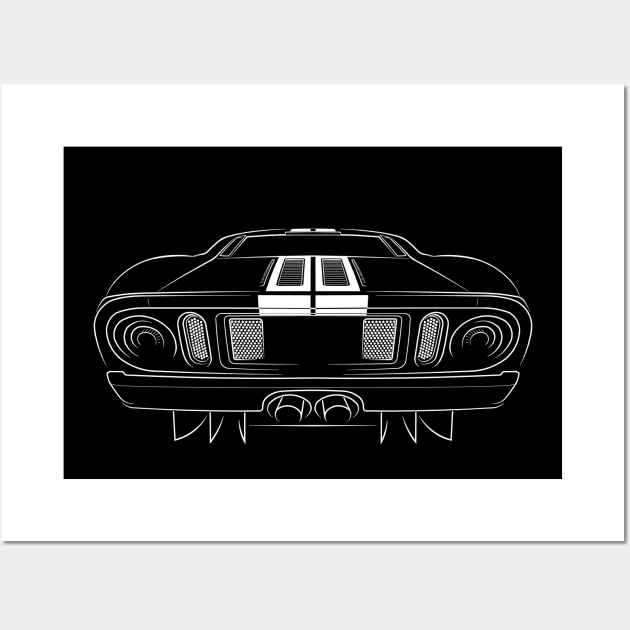 Ford GT - rear stencil, white Wall Art by mal_photography